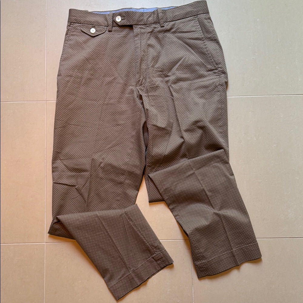 Men's light brown printed golf pants by Ralph Lauren